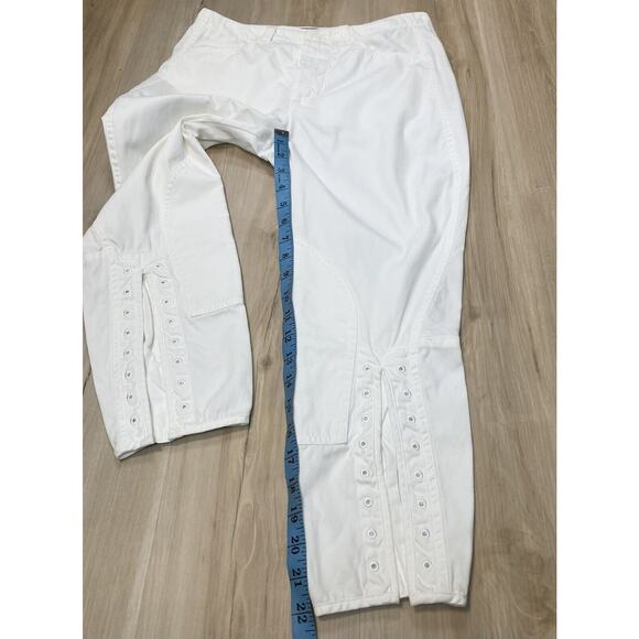 BALENCIAGA Women’s 6 US /36 EU Pants Crop White Y2K Leg Grommets Vintage Rare - Picture 12 of 16